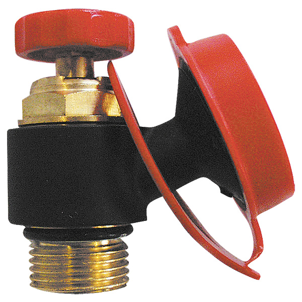 Draining valve with handle and swivelling hose connection