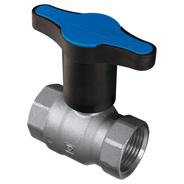 Ball valve with extended T-handle, blue, PN 25