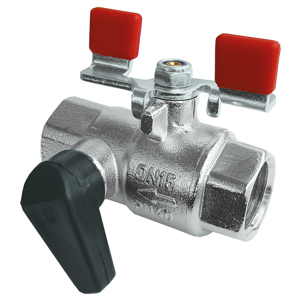 Ball valve with draining valve and T-handle