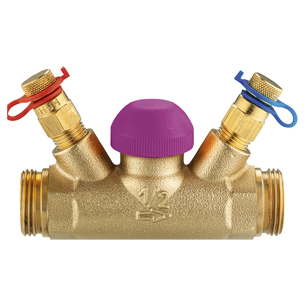Thermostatic control valve TS-99-FV, straight body with test points, G (male thread)
