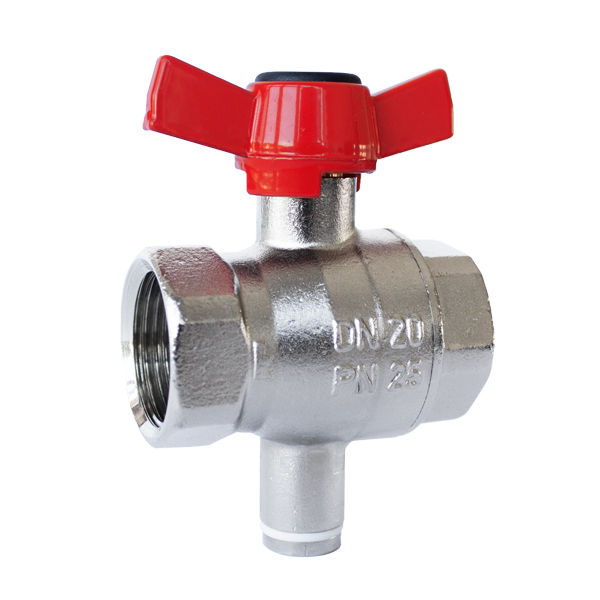 Ball valve with connection for temperature sensor