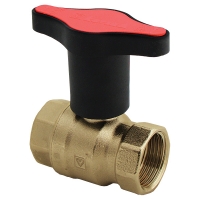 Ball valve with extended T-handle, red, PN 25