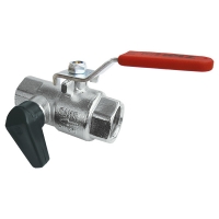 Ball valve with draining valve and lever handle