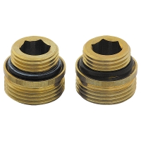 Connection nipple, flat seal, set of 2