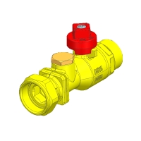 Ball valve DN 15 MT 3/4″ flat sealing with red T-handle 