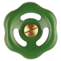 Hand wheel green with fastening screw