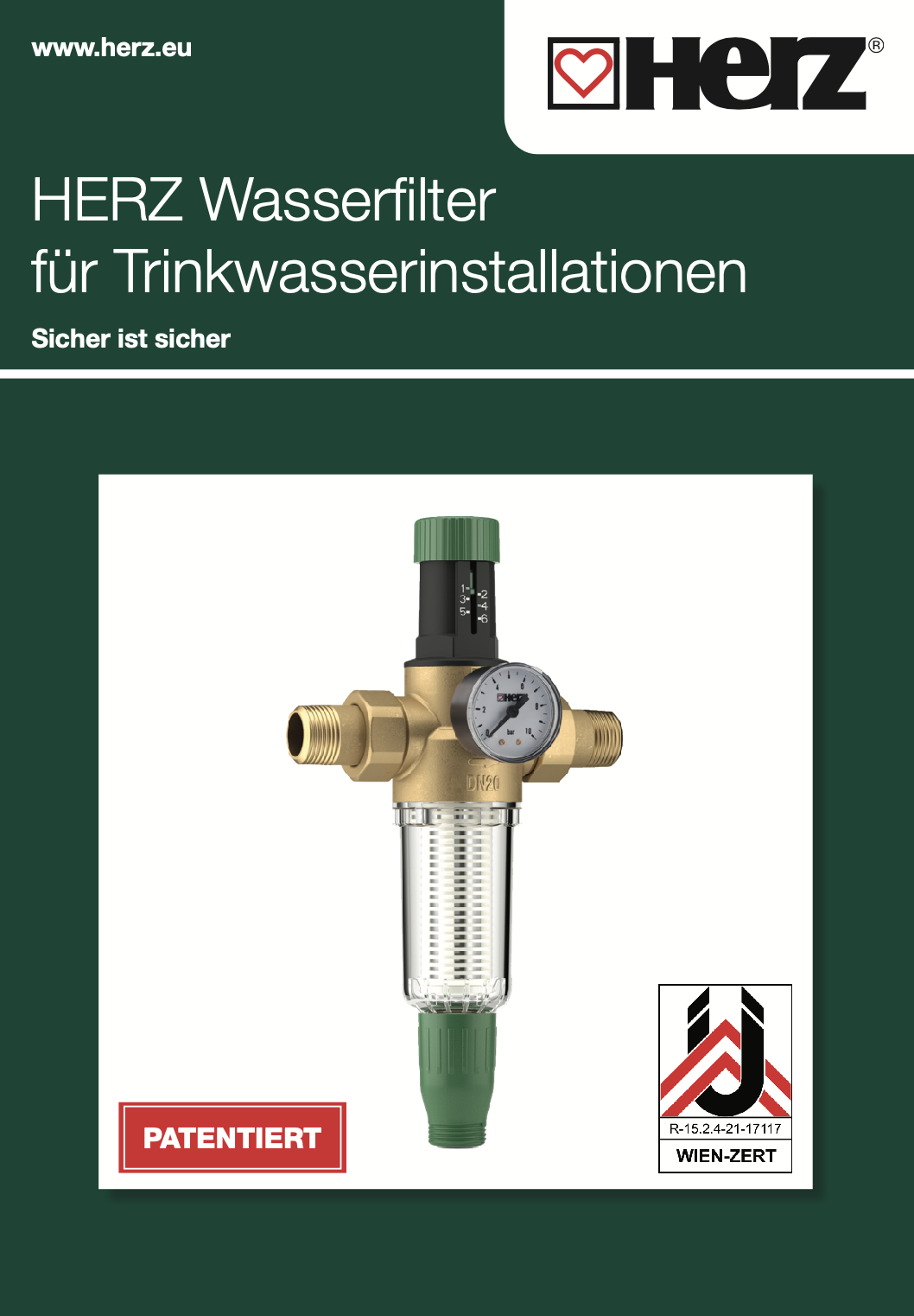 Waserfilter für Trinkwasserinstallationen 