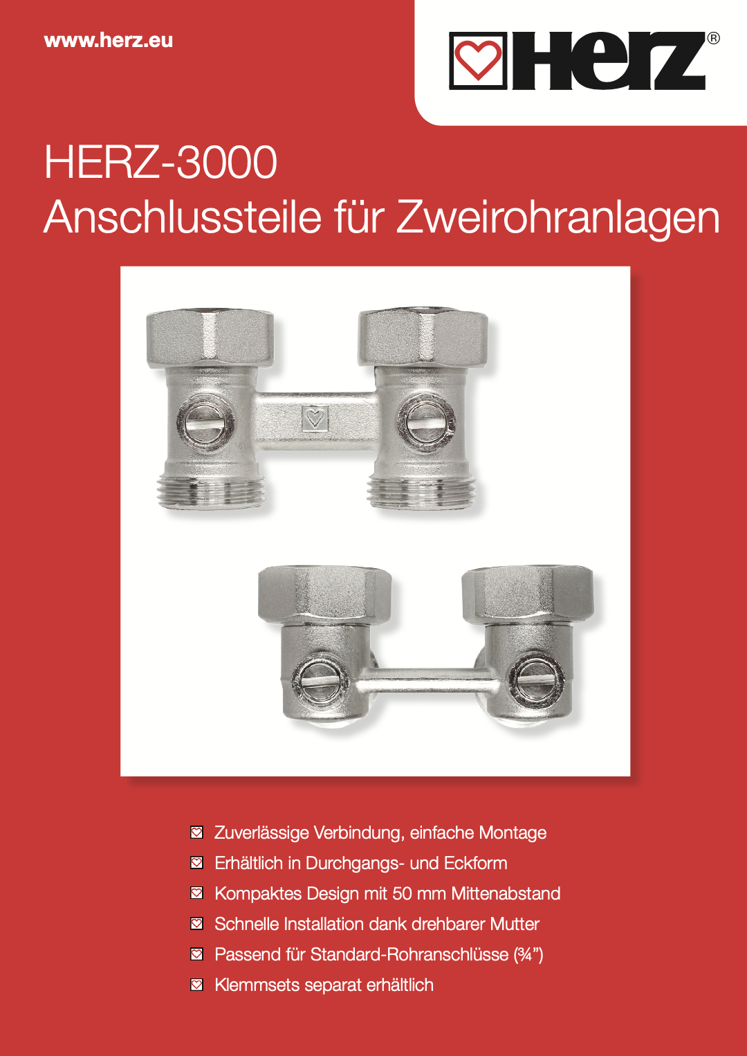 HERZ-3000 Anschlussteile für Zweirohranlagen